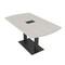 Skutchi Designs Arc Rectangle Meeting Room Table, 36 in W, 72 in L, Ivory HAR-AREC-36X72-DOU.BK-K458-EBLK - alternate 1