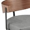 Homeroots 30" Gray Brown and Black Faux Leather and Iron Low Back Bar Height Swivel Bar Chair 569159 - alternate 2