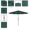 Pure Garden 10-Foot Outdoor Patio Umbrella, Hunter Green 50-LG1176 - alternate 2