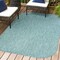Jonathan Y Miles Modern Minimalist Radius Corner Solid Turquoise 5 ft. x 8 ft. Indoor/Outdoor Shaped Area Rug SHP100F-5 - alternate 2