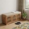 Homeroots 41in Brown and Solid Wood Storage Bench With Shoe Storage 718254 - alternate 2