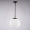 Vaxcel Linden 1-Light Matte Black Mid-Century Modern Globe Pendant Light with Opal Glass Shade P0441 - alternate 2