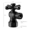Westbrass Angle Stop, 5/8" OD x 3/8" OD, 1/4-Turn Cross Handle in Matte Black D105BX-62 - alternate 2