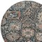 Homeroots 8' Taupe Blue And Beige Round Geometric Washable Indoor Outdoor Area Rug 609114 - alternate 2