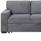 Homeroots 92" Light Gray Sleeper USB Sleeper Sofa And Toss Pillow With Black Legs 559221 - alternate 2