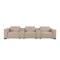 Homeroots 136" Beige Top Grain Leather Reclining USB Sofa And Storage 720312 - alternate 1