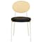 Leisuremod Euston Dining Chair with Velvet Seat and White Steel Frame in Black ECW17BL - alternate 2