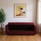 Homeroots 87" Red Chenille Sleeper Sofa And Toss Pillows With Brown Legs 607136 - alternate 2