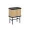 Homeroots 24" Natural and Black Modern Sliding Door Nightstand 527616 - alternate 1