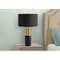 Homeroots 25" Black and Gold Concrete Cylinder Table Lamp With Black Drum Shade 545815 - alternate 2