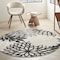 Homeroots 5' Black And White Round Floral Indoor Outdoor Area Rug 546648 - alternate 3