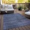 Homeroots 3' X 5' Navy Blue And Gray Striped Washable Indoor Outdoor Area Rug 588100 - alternate 2