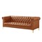 Homeroots 85" Camel Faux Leather Manufactured Wood Sofa 543961 - alternate 2