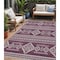 Homeroots 5' X 8' Eggplant And Ivory Southwestern Washable Indoor Outdoor Area Rug 593667 - alternate 1