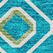 Homeroots 10' X 14' Teal Blue Ivory And Gold Geometric Washable Indoor Outdoor Area Rug 612225 - alternate 2