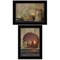 Homeroots Set Of Two Candle Light and Flowers 2 Black Framed Print Wall Art, 2PK 407119 - alternate 1