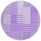 Homeroots 8' Lavender And Purple Round Striped Washable Indoor Outdoor Area Rug 581655 - alternate 3