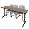 Regency Kobe Mobile T-Base Training Table W/ 2 Zeng Stack Chairs, 84 in W, 24 in L, Noble Oak MKTRCC8424NO44GY - alternate 1