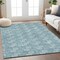 Homeroots 9' X 12' Teal Blue And Ivory Geometric Washable Indoor Outdoor Area Rug 595041 - alternate 3
