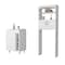 Homeroots Set Of Two White Wood Freestanding Bathroom Vanity With Silver Sink, 2PK 546360 - alternate 1
