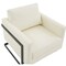 Leisuremod Lincoln Leather Accent Armchair with Black Frame, White LAB31W-L - alternate 2