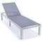 Leisuremod Marlin Patio Chaise Lounge Chair with White Aluminum Frame, Dark Grey, 2PK MLW-77DGR2 - alternate 3