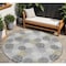 Homeroots 8' Gray Silver And Ivory Round Polka Dot Washable Indoor Outdoor Area Rug 594252 - alternate 1