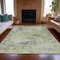 Homeroots 8' X 10' Linen Fern Green And Beige Abstract Washable Indoor Outdoor Area Rug 630798 - alternate 2