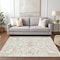 Homeroots 9' X 12' Beige And Ivory Damask Washable Indoor Outdoor Area Rug 614405 - alternate 2