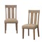 Homeroots Set of Two Natural and Brown Upholstered Fabric And Solid Wood Slat Back Dining Side Chairs, 2PK 573391 - alternate 2