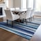 Homeroots 5' X 8' Navy Blue Ivory And Gray Striped Washable Indoor Outdoor Area Rug 597344 - alternate 2