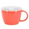 Gibson Home On The Go 4 Piece 25 Ounce Stoneware Soup Cup Set with Lid in Red 142549.01 - alternate 2
