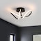 Jonathan Y Chantelle 19.5" 1-Light Modern Minimalist Aluminum Loop Integrated LED Semi Flush Mount, Black JYL1701B - alternate 2
