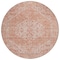 Homeroots 8' Coral And Pink Round Oriental Washable Indoor Outdoor Area Rug 603805 - alternate 2