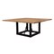 Homeroots 72" Natural and Black Solid Wood and Iron Square Dining Table 563918 - alternate 2