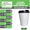 Ecoquality 12oz White Disposable Paper Coffee Cups with Black DomeLids - For Office, and Latte, 100PK EQ12WPCBDL-100 - alternate 2