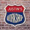Signmission Justin's Workshop, 6 Inch X 6 Inch, Plastic Sign SHI-P-6-489-JUSTIN - alternate 2