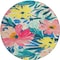 Homeroots 8' Blush And Pink Round Floral Washable Indoor Outdoor Area Rug 610975 - alternate 2