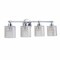 Jonathan Y Spaulding Vintage 31.5" 4-Light Iron/Chevron Pattern Glass Farmhouse Cottage LED Vanity Light, Chrome JYL3551A - alternate 3