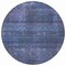 Homeroots 8' Navy Blue And Gray Round Striped Washable Indoor Outdoor Area Rug 588102 - alternate 2