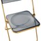 Leisuremod Lawrence Acrylic Folding Chair with Gold Metal Frame, Transparent Black LFG19TBL - alternate 2