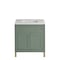 James Martin Vanities Chicago 30 in. Single Vanity, Smokey Celadon, w/ 3 CM White Zeus Silestone Top 503-V30-SC-3WZ - alternate 2