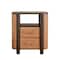Homeroots 23" Espresso And Mocha Solid Wood Woven Texture Two Drawer Nightstand 722552 - alternate 2