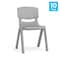 Flash Furniture Plastic Stacking School Chairs with 10.5 in Seat Height in Soft Gray, 10PK 10-YU-YCX-003-SFTGY-GG - alternate 2