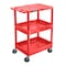 Luxor Tub Cart - Three Shelves -  Top, Tub Middle/Bottom Shelf Cart - All Red RDSTC211RD - alternate 2