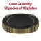Smarty Had A Party 7.5" Black with Gold Fancy Round Disposable Plastic Salad Plates, 120PK 8887-BG-CASE - alternate 3