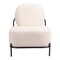 Homeroots 27" White And Black Sherpa And Upholstered Side Chair 572293 - alternate 2