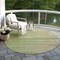 Homeroots 8' Green Beige And Ivory Round Striped Washable Indoor Outdoor Area Rug 597237 - alternate 2