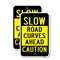 Signmission Slow Road Curves Ahead, 18'' X 24'' 2 Signs, Heavy Gauge Aluminum, 2PK A-1824-2PACK-24731 - alternate 1