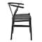 Homeroots Set of Two Black Solid Wood Wishbone Back Dining Arm Chairs 653936 - alternate 2
